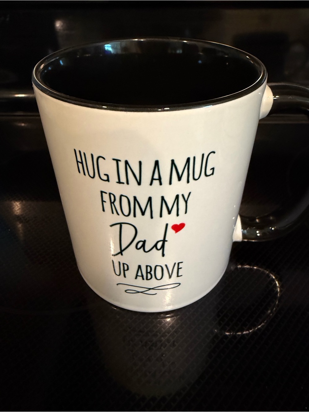 White and Black 'Hug in a Mug From My Dad' Ceramic Coffee Mug